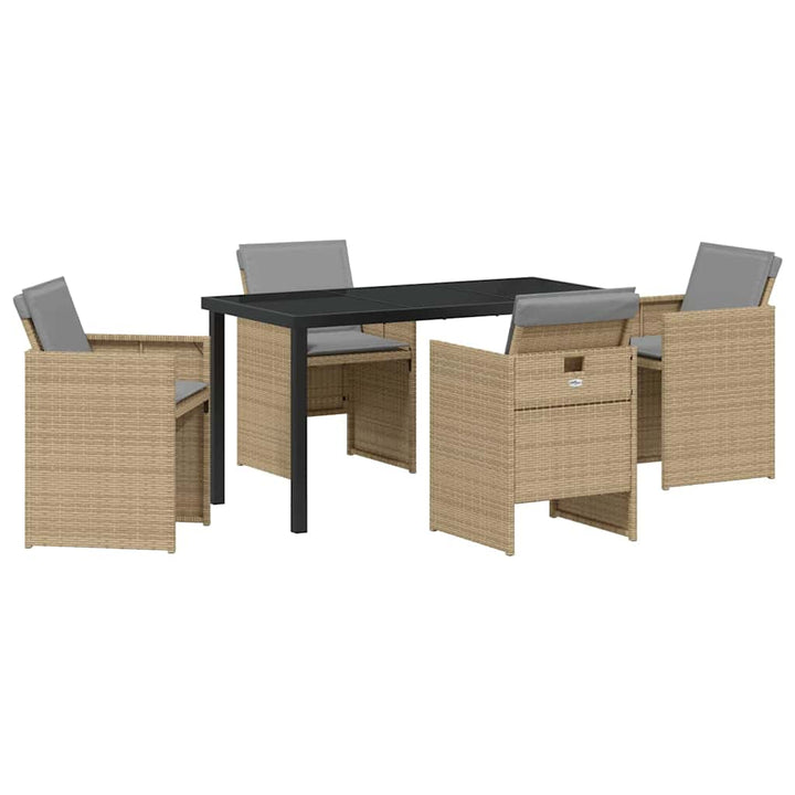 Have Spisebordssæt med pude 5 pcs Beige polyrattan