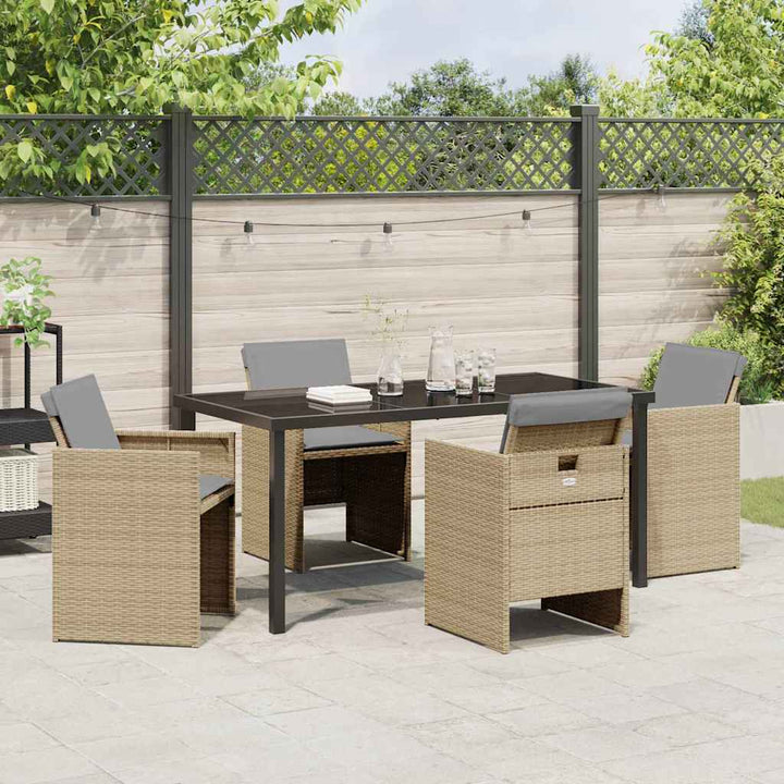 Have Spisebordssæt med pude 5 pcs Beige polyrattan