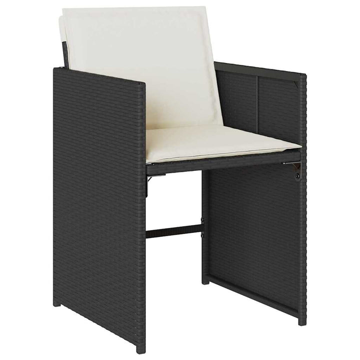 Have Spisebordssæt med pude 5 pcs Sort polyrattan