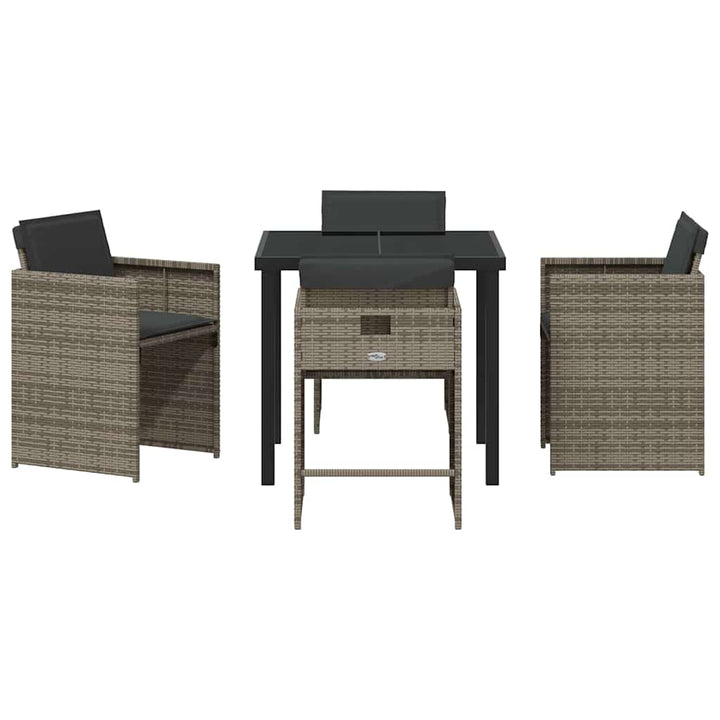 Have Spisebordssæt med pude 5 pcs Grå polyrattan