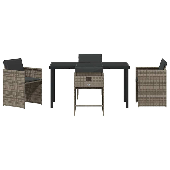 Have Spisebordssæt med pude 5 pcs Grå polyrattan