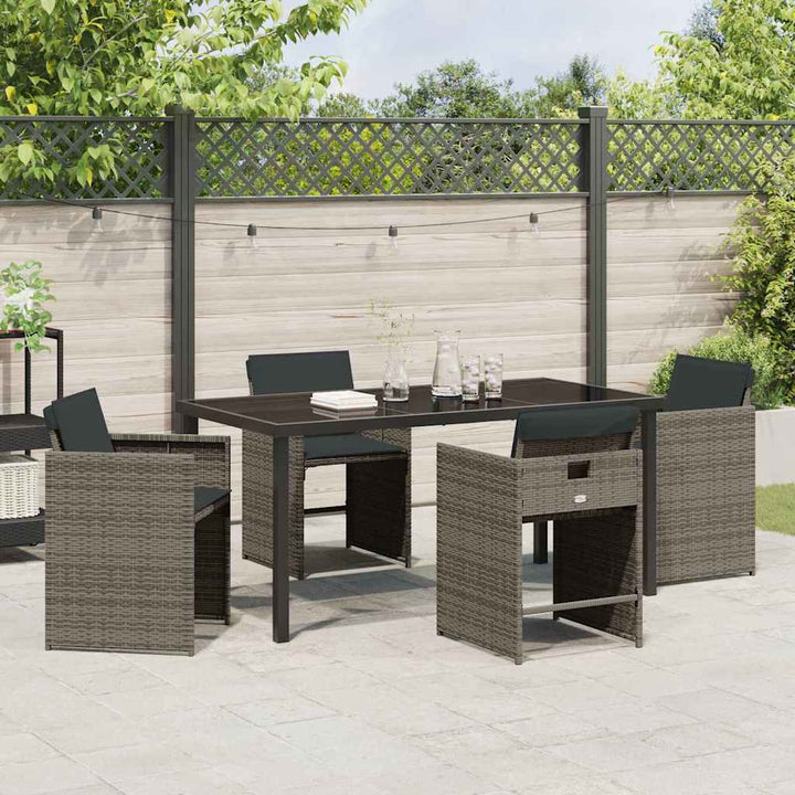 Have Spisebordssæt med pude 5 pcs Grå polyrattan