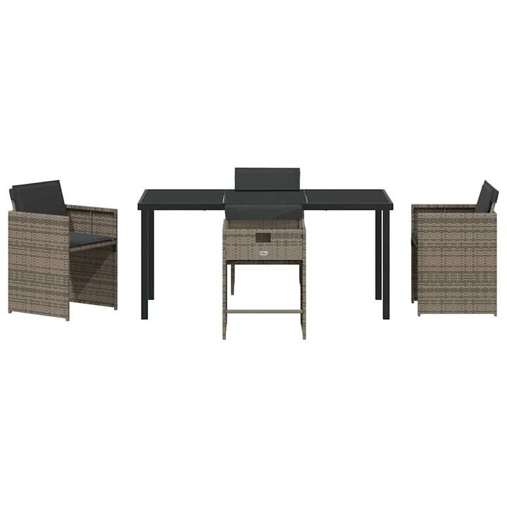 Have Spisebordssæt med pude 5 pcs Grå polyrattan