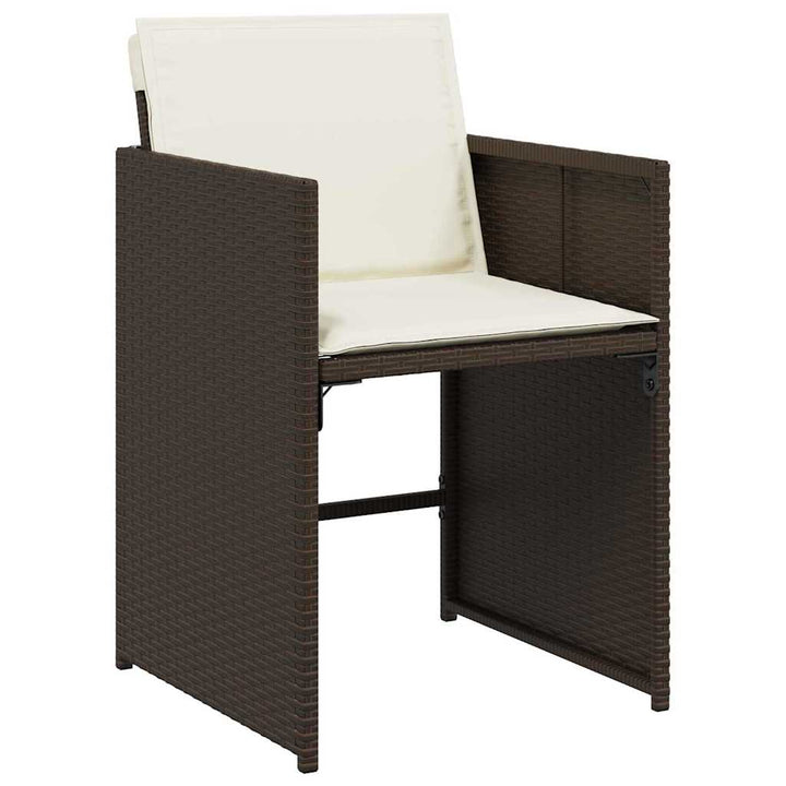 Have Spisebordssæt med pude 5 pcs Brun polyrattan