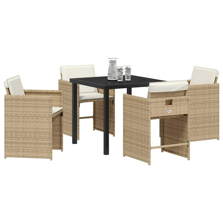Have Spisebordssæt med pude 5 pcs Beige polyrattan