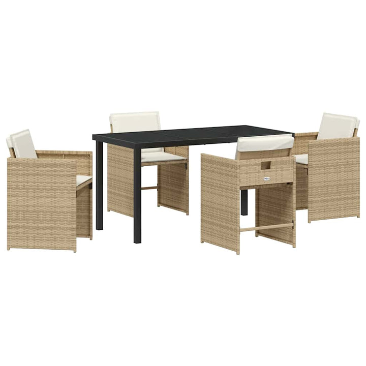 Have Spisebordssæt med pude 5 pcs Beige polyrattan