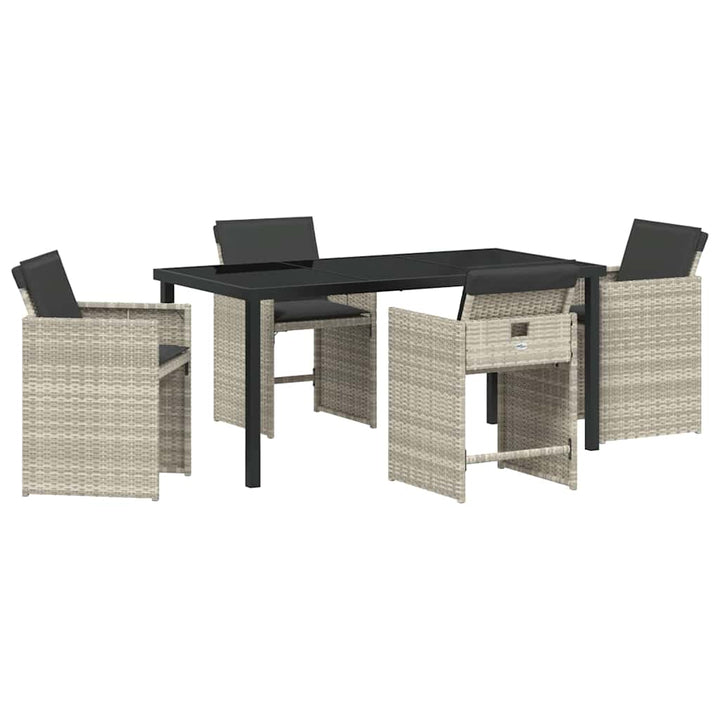 Have Spisebordssæt med pude 5 pcs Lysegrå polyrattan