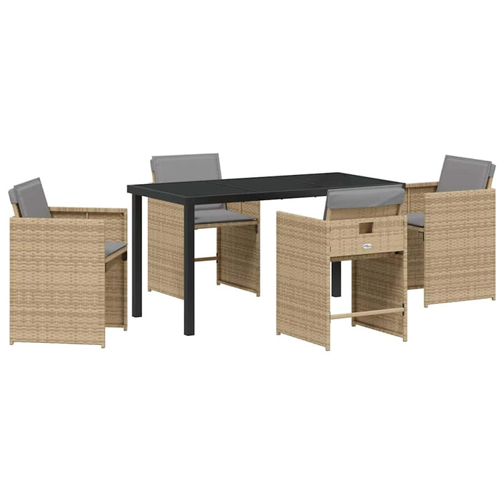 Have Spisebordssæt med pude 5 pcs Beige polyrattan