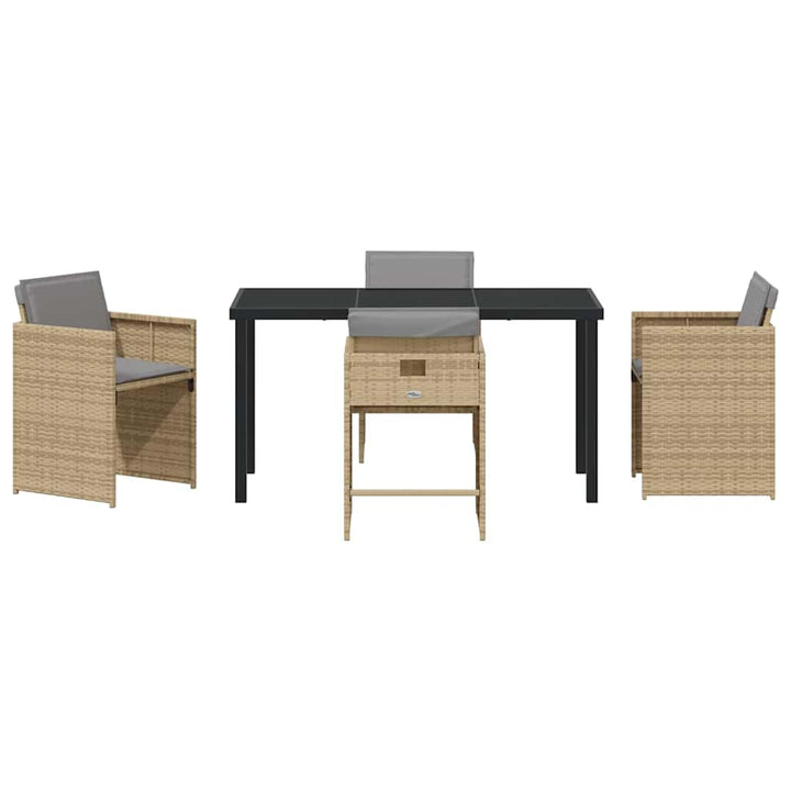 Have Spisebordssæt med pude 5 pcs Beige polyrattan