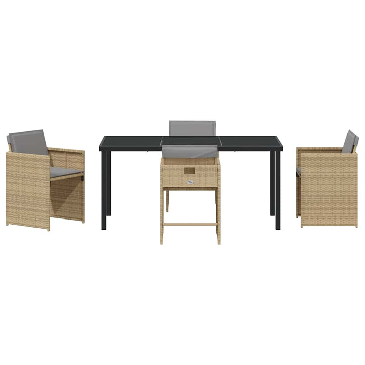 Have Spisebordssæt med pude 5 pcs Beige polyrattan