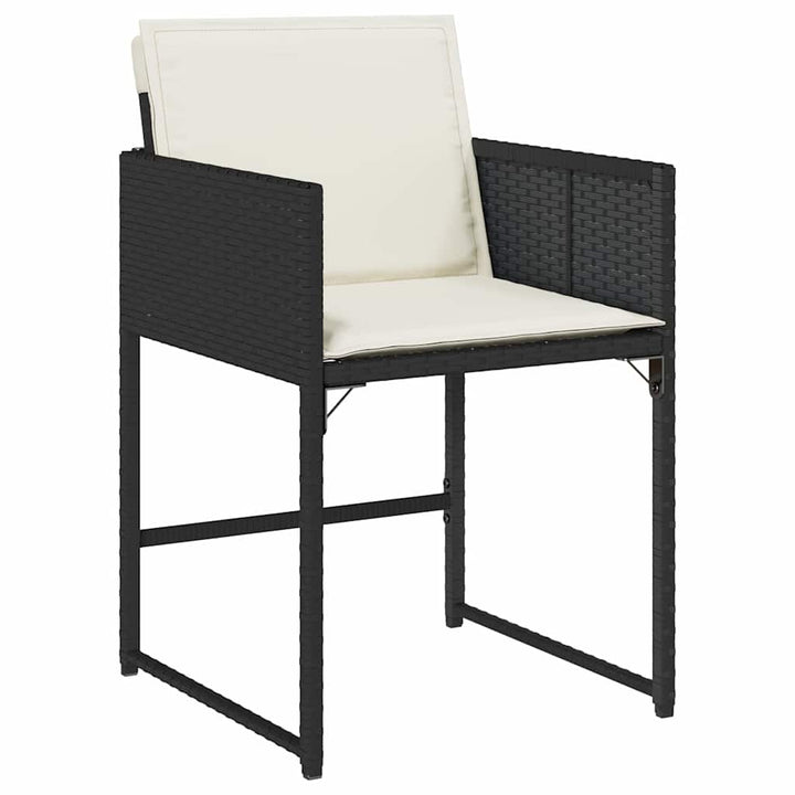 Have Spisebordssæt med pude 5 pcs Sort polyrattan