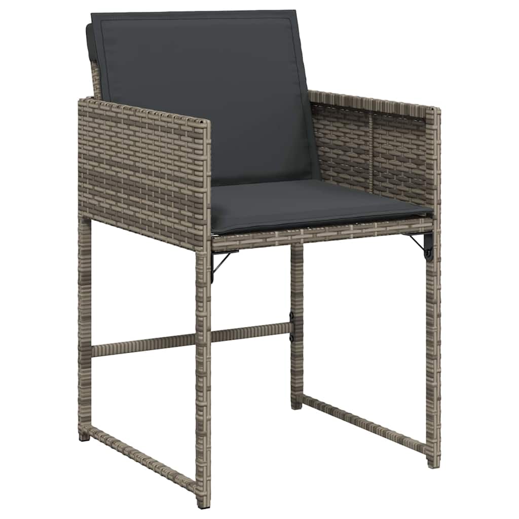 Have Spisebordssæt med pude 5 pcs Grå polyrattan