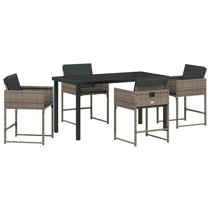 Have Spisebordssæt med pude 5 pcs Grå polyrattan