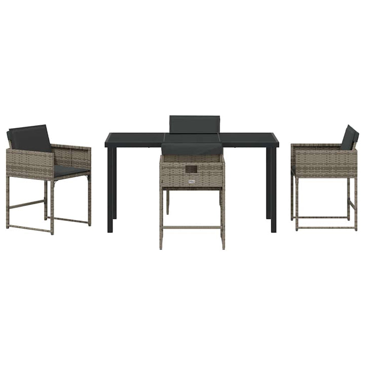 Have Spisebordssæt med pude 5 pcs Grå polyrattan