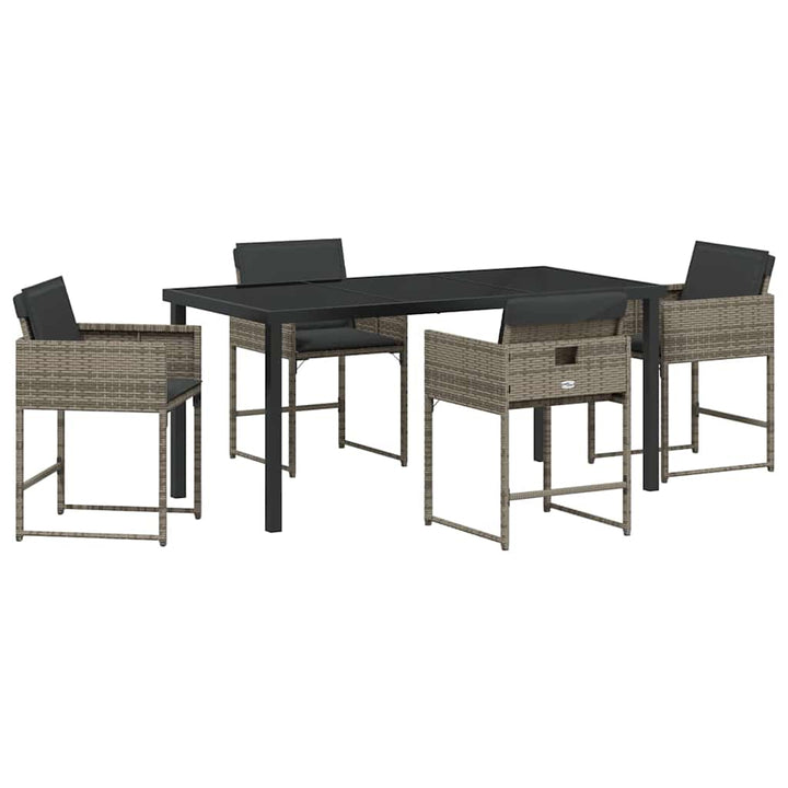 Have Spisebordssæt med pude 5 pcs Grå polyrattan