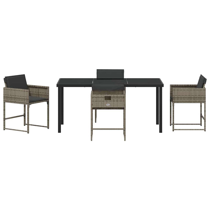 Have Spisebordssæt med pude 5 pcs Grå polyrattan
