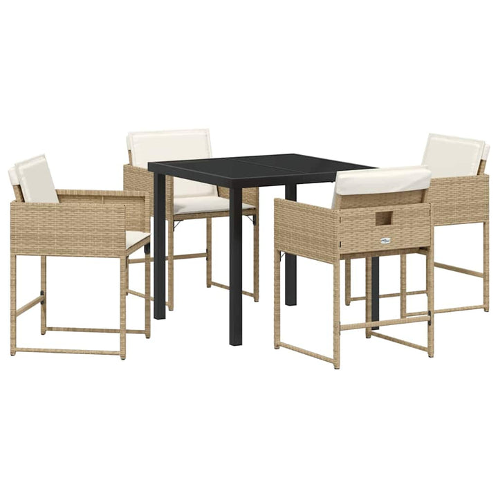 Have Spisebordssæt med pude 5 pcs Beige polyrattan