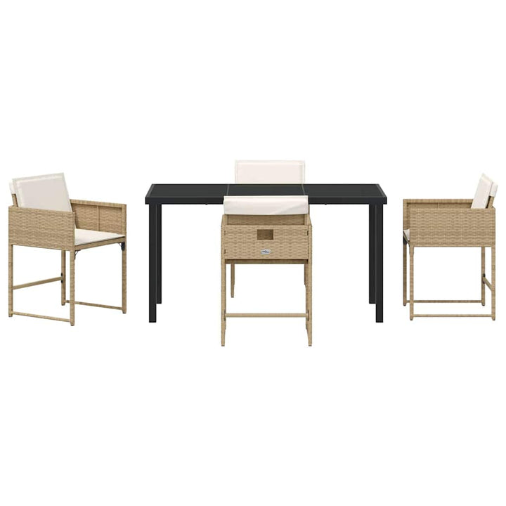 Have Spisebordssæt med pude 5 pcs Beige polyrattan