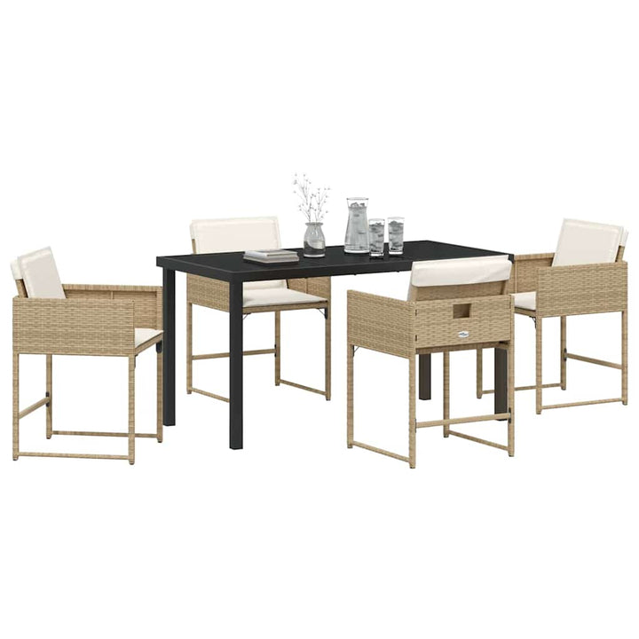 Have Spisebordssæt med pude 5 pcs Beige polyrattan