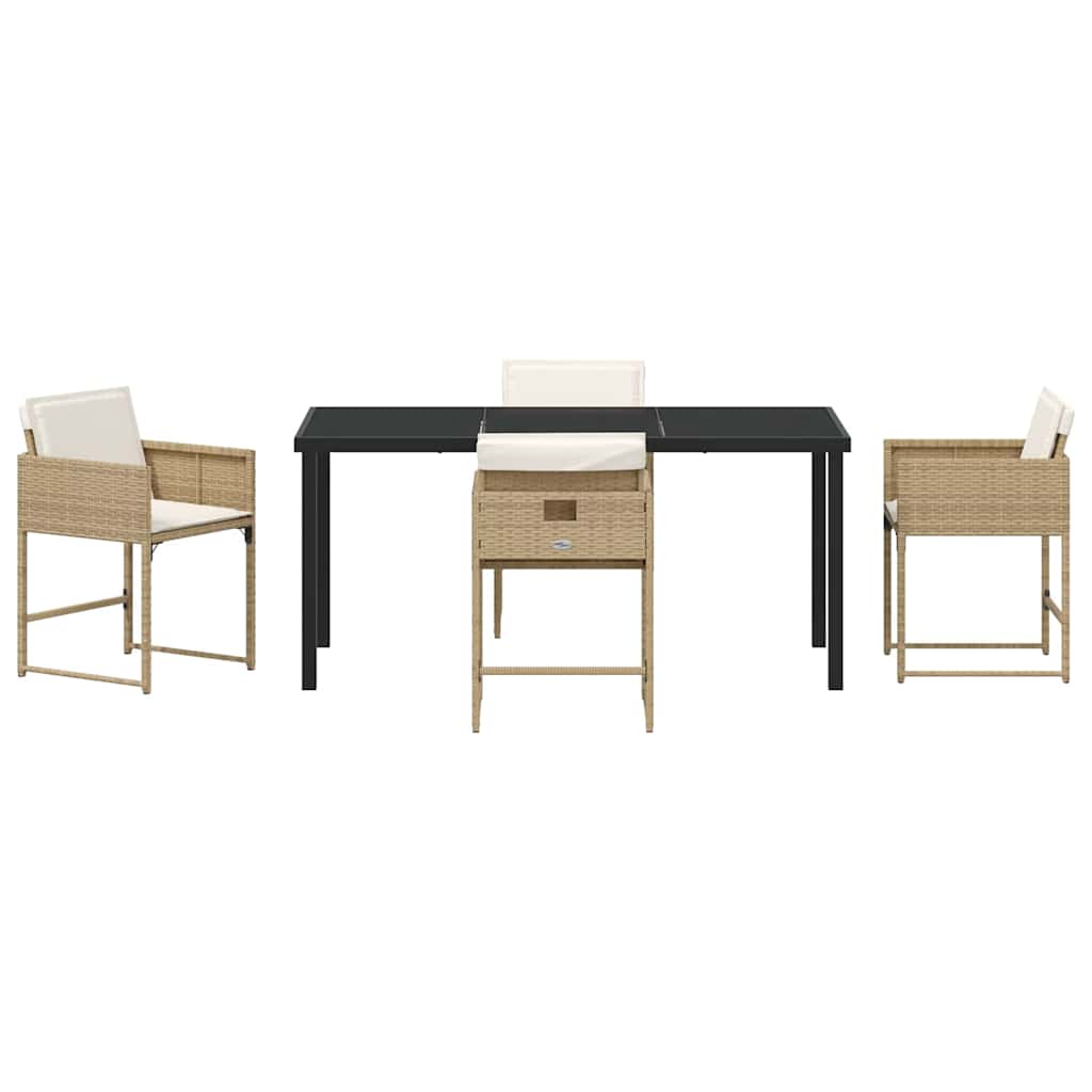 Have Spisebordssæt med pude 5 pcs Beige polyrattan