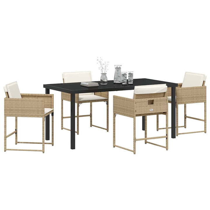 Have Spisebordssæt med pude 5 pcs Beige polyrattan