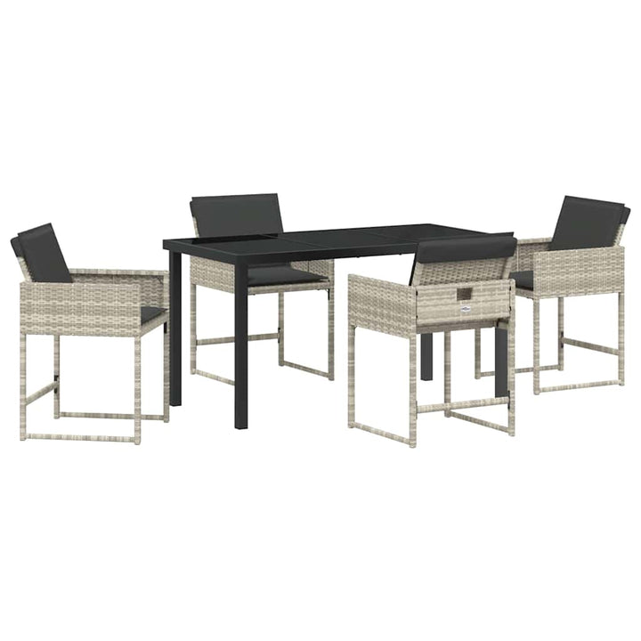 Have Spisebordssæt med pude 5 pcs Lysegrå polyrattan