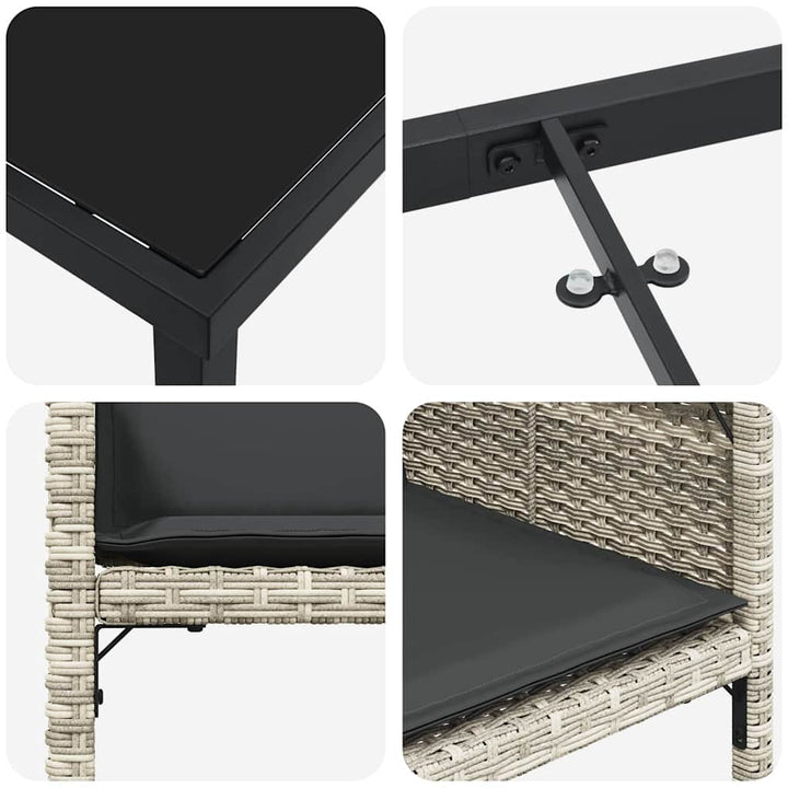 Have Spisebordssæt med pude 5 pcs Lysegrå polyrattan