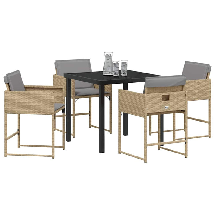 Have Spisebordssæt med pude 5 pcs Beige polyrattan