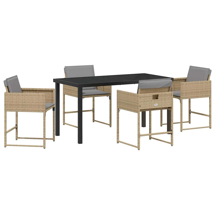 Have Spisebordssæt med pude 5 pcs Beige polyrattan