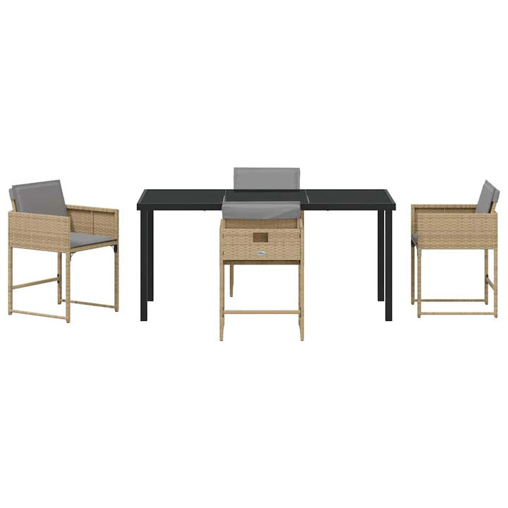 Have Spisebordssæt med pude 5 pcs Beige polyrattan