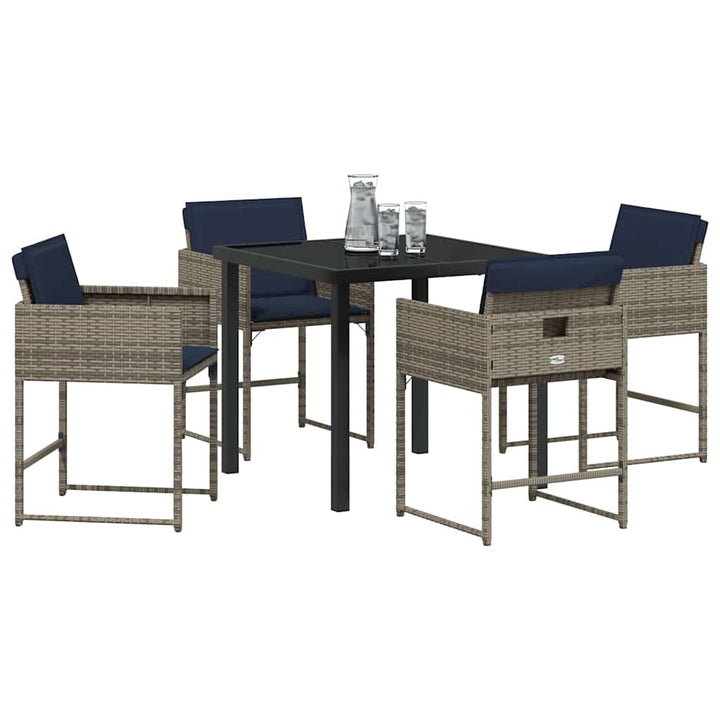 Have Spisebordssæt med pude 5 pcs Grå polyrattan