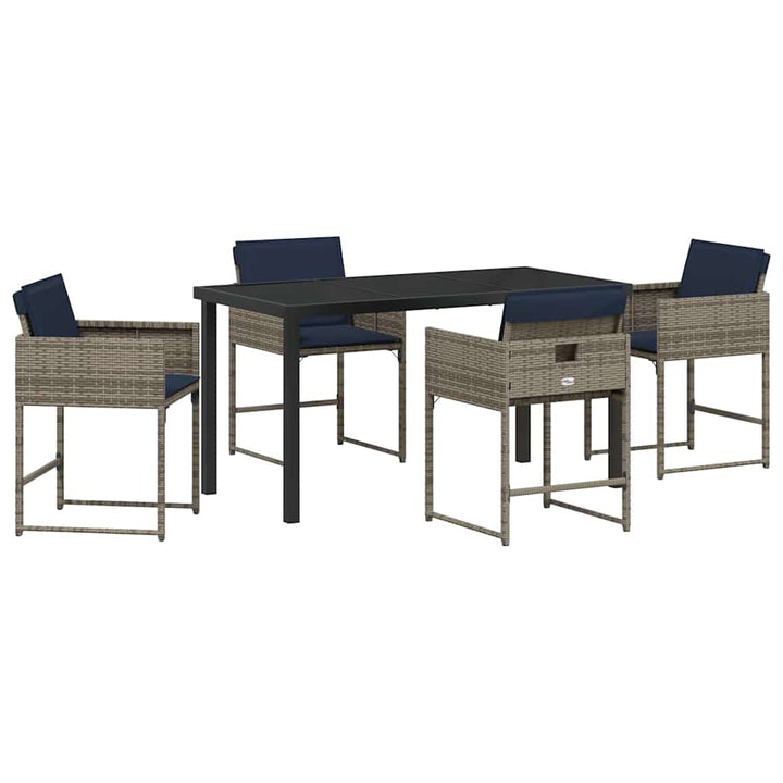 Have Spisebordssæt med pude 5 pcs Grå polyrattan