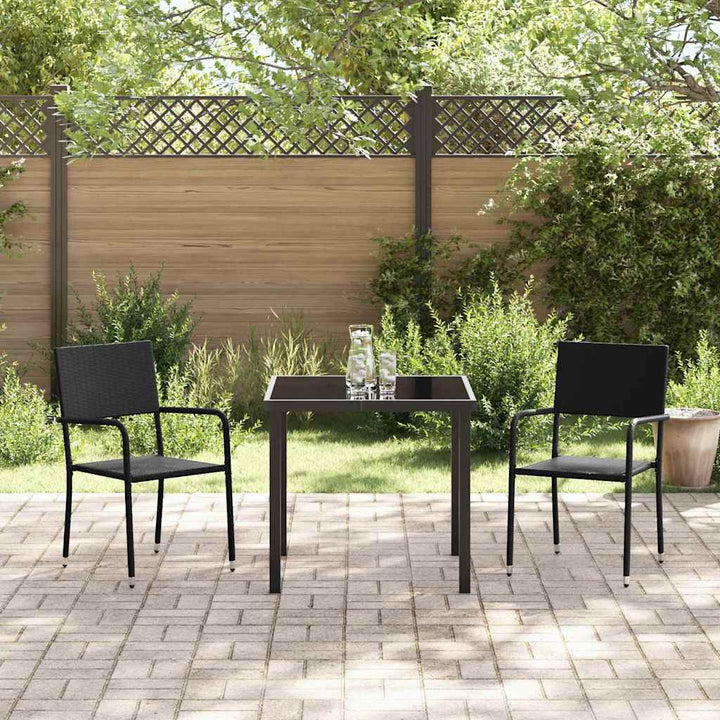 Have Spisebordssæt med pude 3 pcs Sort polyrattan