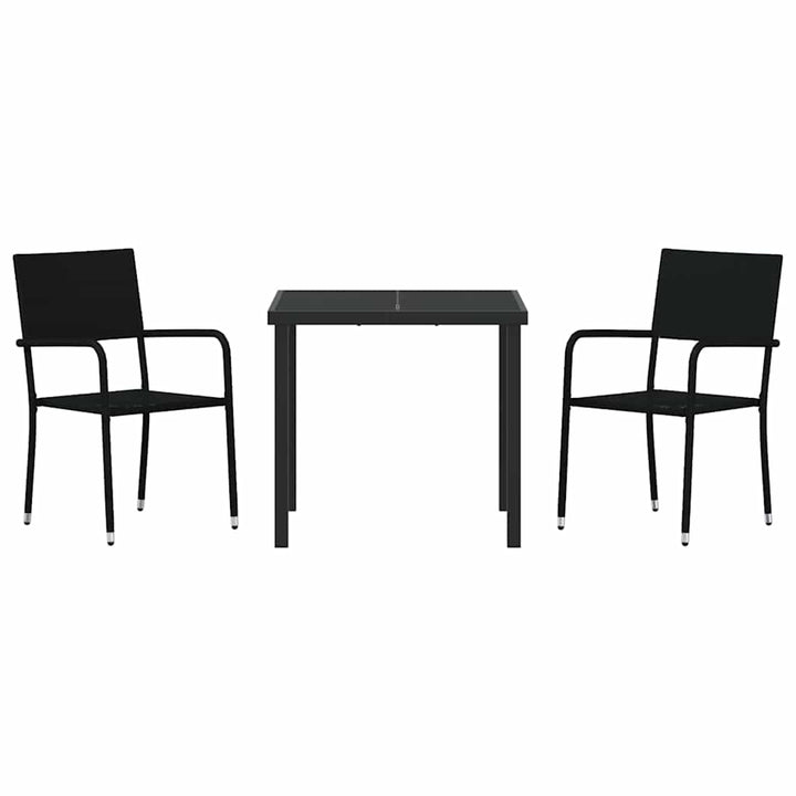 Have Spisebordssæt med pude 3 pcs Sort polyrattan