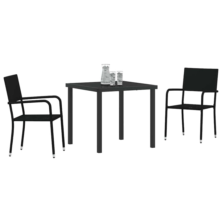 Have Spisebordssæt med pude 3 pcs Sort polyrattan