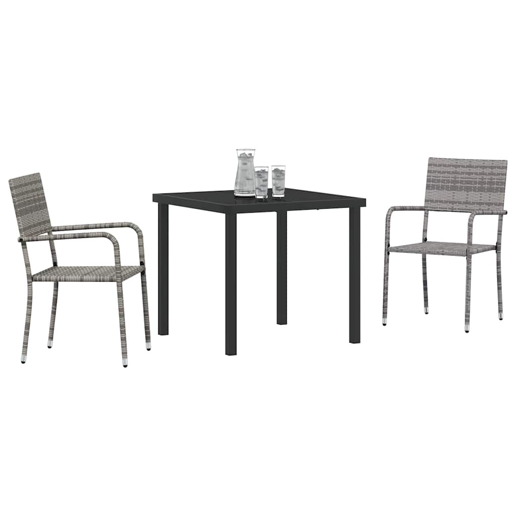 Have Spisebordssæt med pude 3 pcs Grå polyrattan