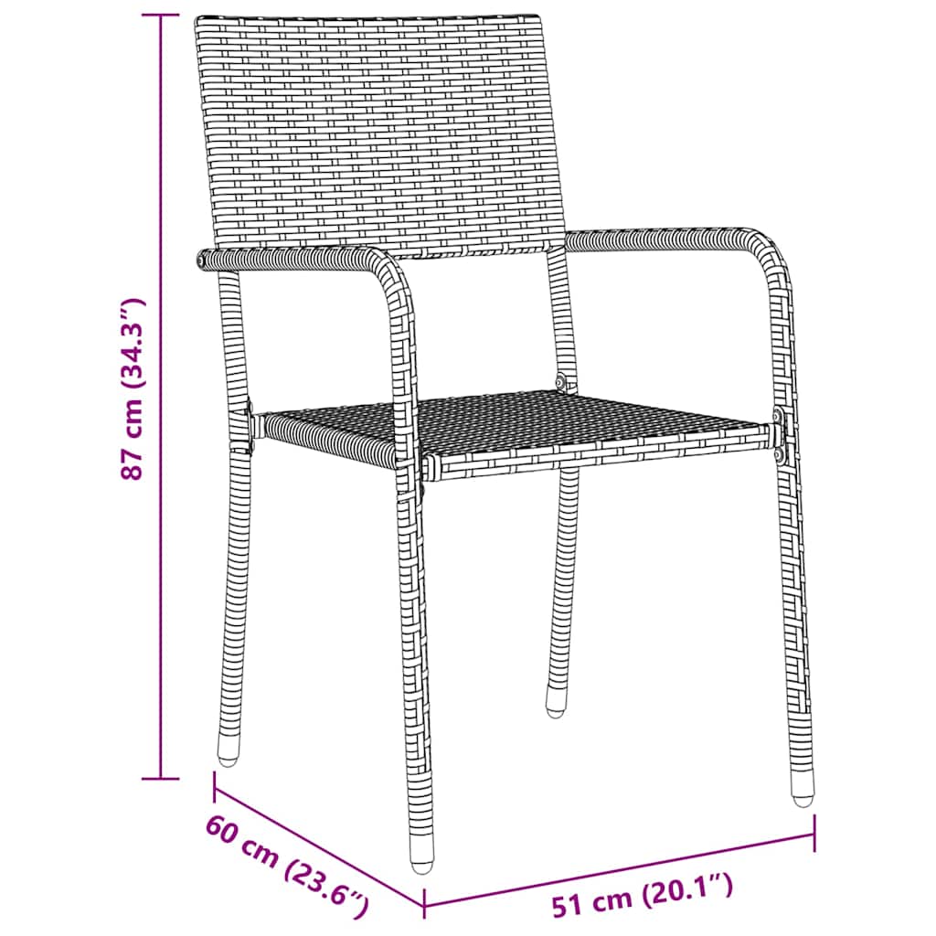Have Spisebordssæt med pude 3 pcs Grå polyrattan