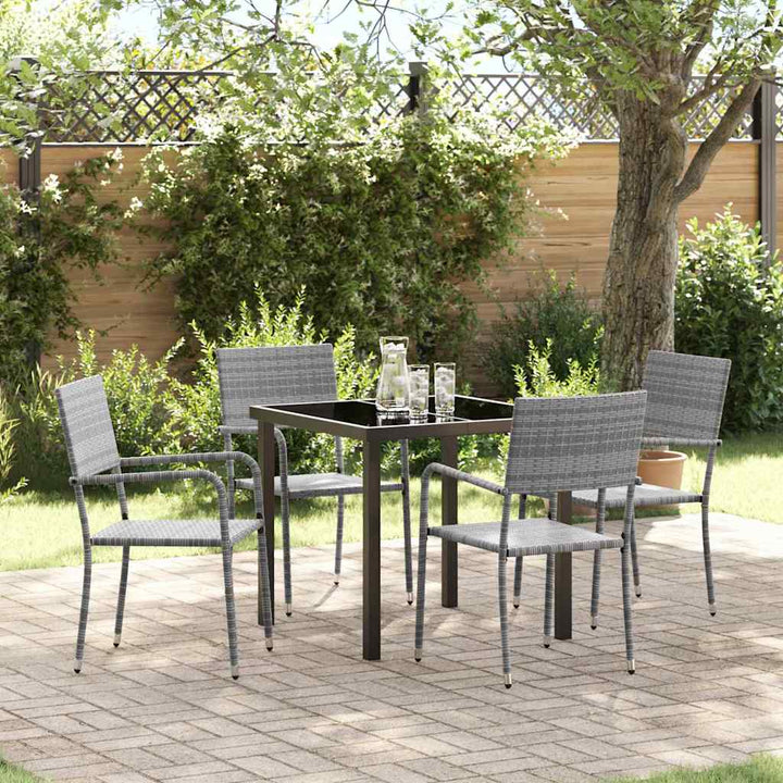 Have Spisebordssæt med pude 5 pcs Grå polyrattan