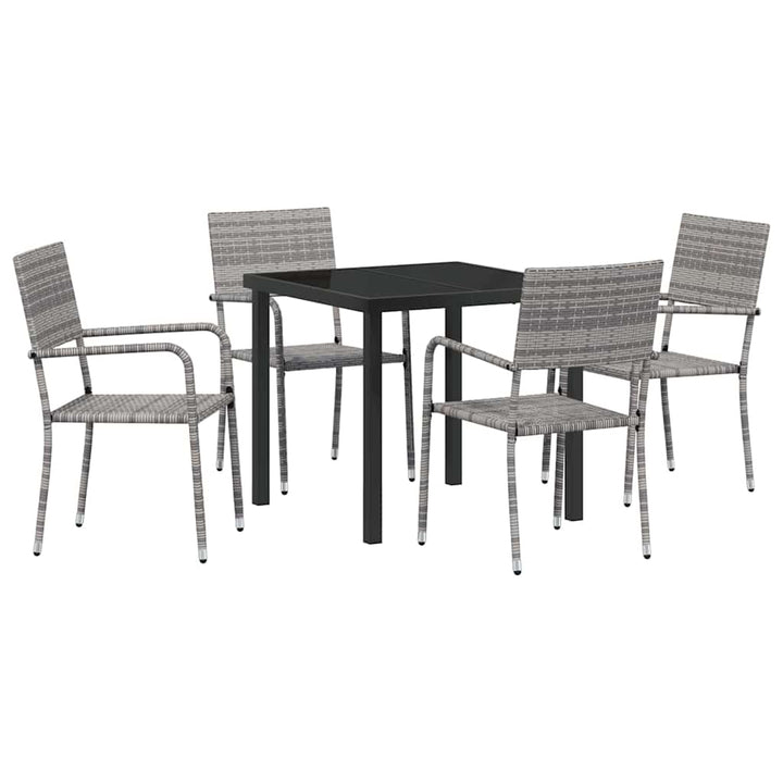 Have Spisebordssæt med pude 5 pcs Grå polyrattan