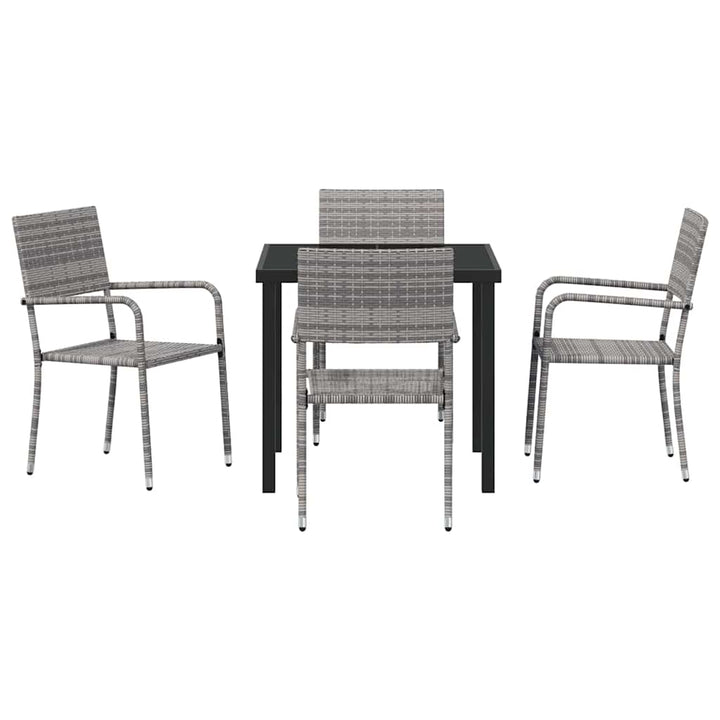 Have Spisebordssæt med pude 5 pcs Grå polyrattan
