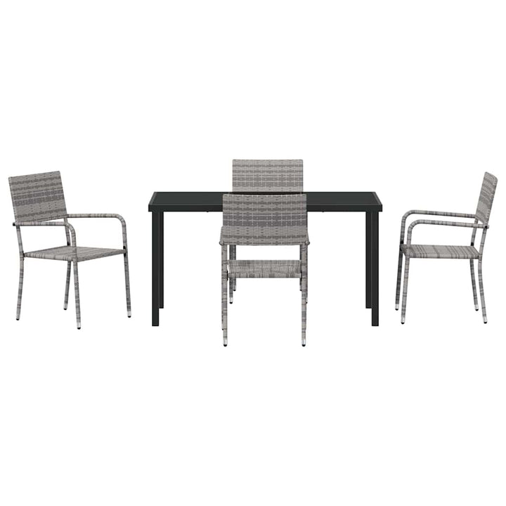 Have Spisebordssæt med pude 5 pcs Grå polyrattan