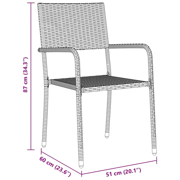 Have Spisebordssæt med pude 5 pcs Grå polyrattan