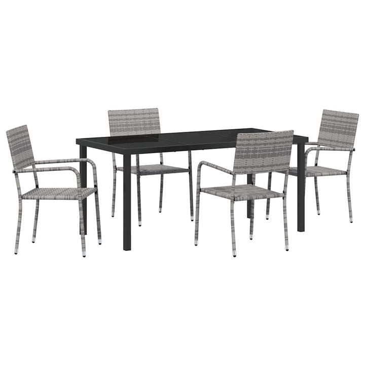 Have Spisebordssæt med pude 5 pcs Grå polyrattan