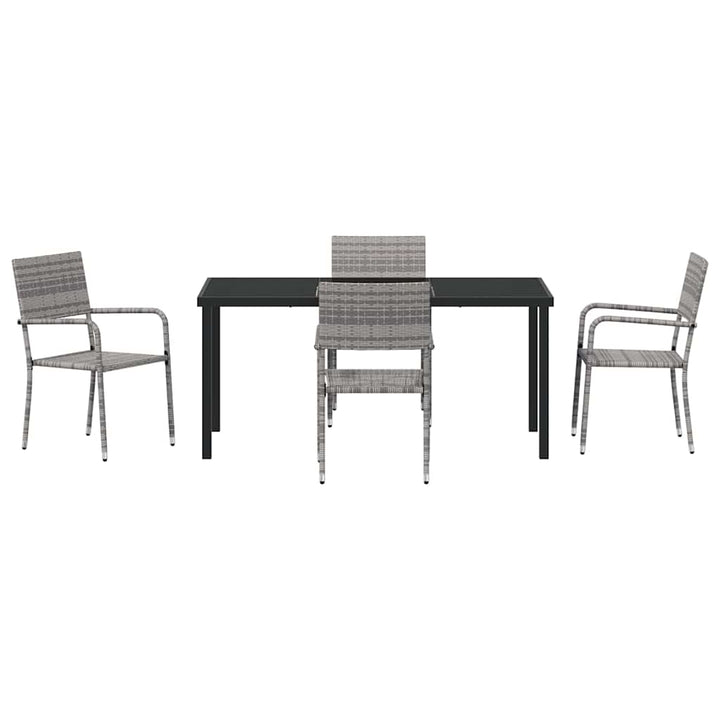Have Spisebordssæt med pude 5 pcs Grå polyrattan