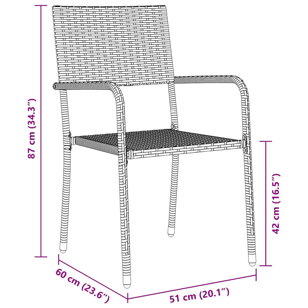 Have Spisebordssæt med pude 7 pcs Grå polyrattan