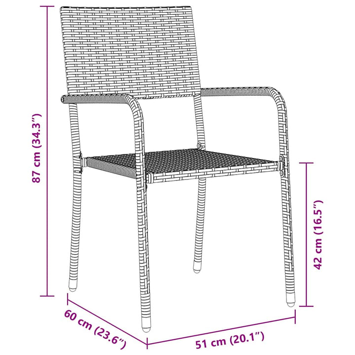Have Spisebordssæt med pude 7 pcs Grå polyrattan