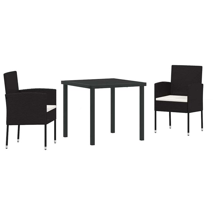 Have Spisebordssæt med pude 3 pcs Sort polyrattan