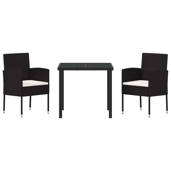 Have Spisebordssæt med pude 3 pcs Sort polyrattan