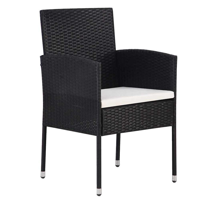 Have Spisebordssæt med pude 5 pcs Sort polyrattan