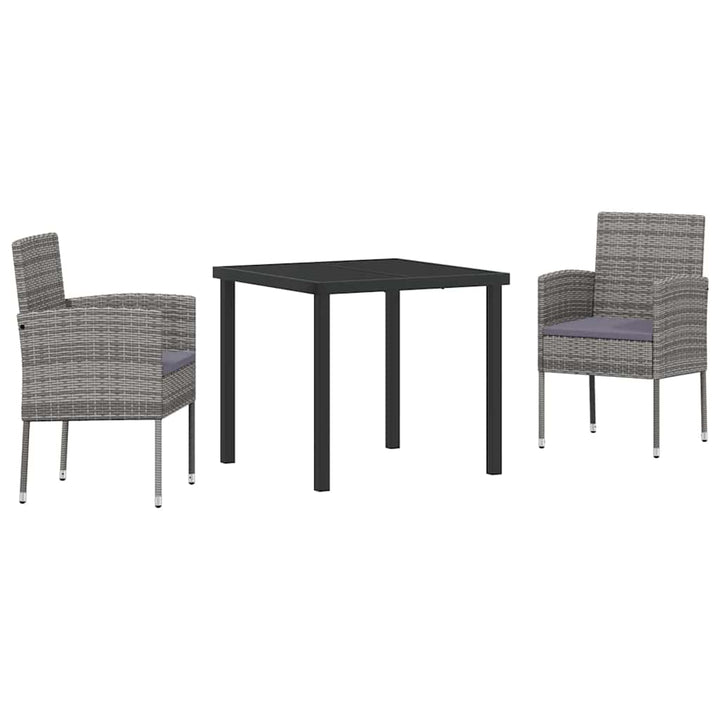 Have Spisebordssæt med pude 3 pcs Grå polyrattan